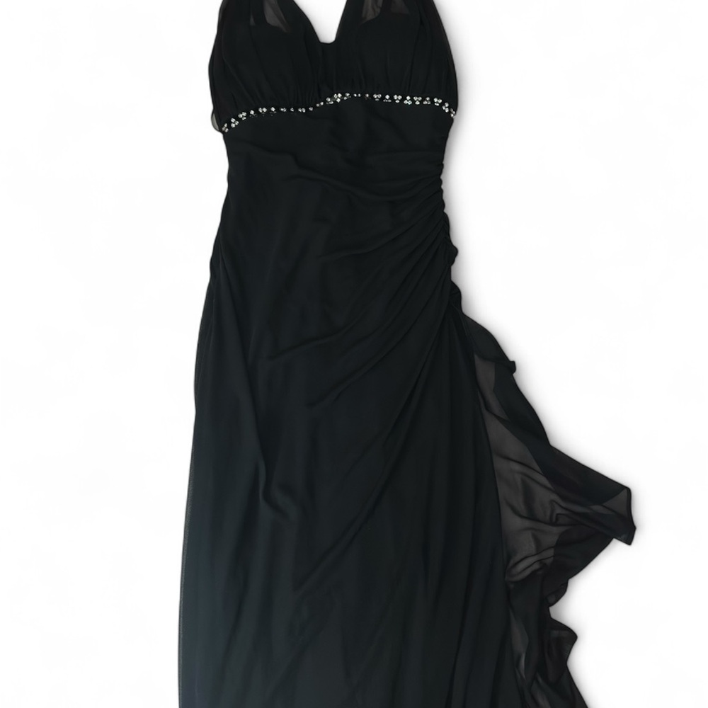 Cache Black Maxi Dress with Rhinestone Detail